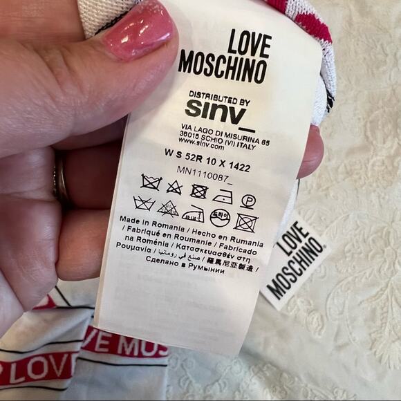 Love Moschino NWT Abito Logo Stripe Sleeveless Dress size 6 - Picture 11 of 15